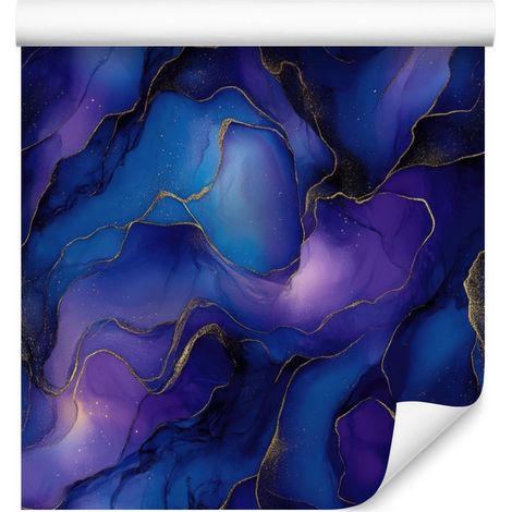 Papier peint bleu encre, bleu marine, violet et indigo 50x1000 cm (1/5)
