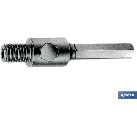 COFAN mango taladros percutores largo 78 , Mango portacoronas de construcción, sistema de sujecion de la broca centradora y la corona al taladro. Enganche para portabrocas normal. (1/2)