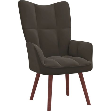 Chaise de relaxation Fauteuil relax - Gris foncé Velours BonneVie-87296 (1/5)
