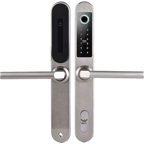 Serrure intelligente WiFi avec caméra, poignée de porte d'entrée sans clé, application biométrique en acier inoxydable, 5 méthodes de déverrouillage pour une épaisseur de 40 à 120 mm, bureau, maison, (1/5)