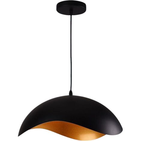 Lampadario Sospeso E27 Moderno a Forma di Conchiglia, Regolabile, Design Minimalista per Cucina, Soggiorno e Camera da Letto, Bianco, Nero - Colore: Nero