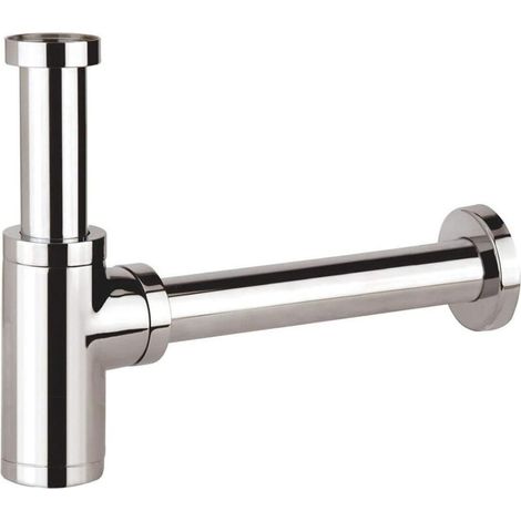 Siphon universel en laiton pour évier et lavabo, évacuation murale – chromé