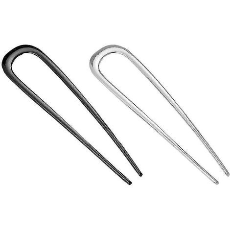 1/2/3 pièces Fourchette à cheveux en forme de U, légère et antidérapante, pour cheveux longs et épais, chignon haut en métal, coiffure française-C (1/5)