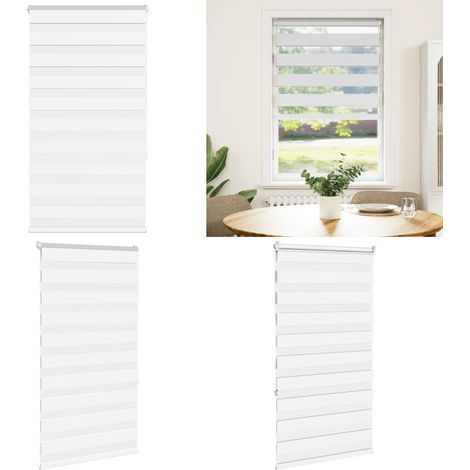 vidaXL Zebrarollo Weiß 90x150 cm Stoffbreite 85,9 cm Polyester (1/5)