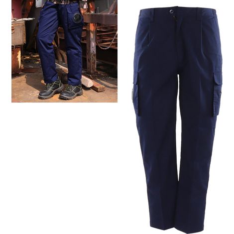 Pantalon rafraîchissant d'été avec ventilateur intégré, pantalon de protection contre les coups de chaleur pour les chantiers, bleu marine homme XL (1/5)