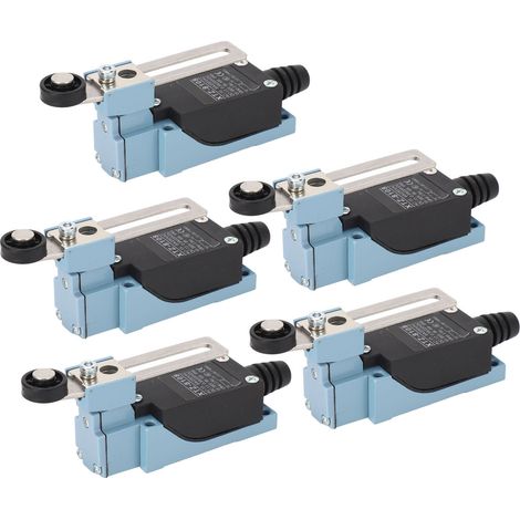 Interrupteur de fin de course momentané (lot de 5) avec levier à galet réglable pour fraiseuse CNC et imprimante 3D (250 V/220 V). (1/5)