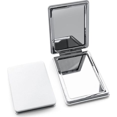 2 Pieces Portable Pocket Makeup Mirror PU, Mini Double Sided Folding Mirror for Travel, Business Trip (Rectangular)