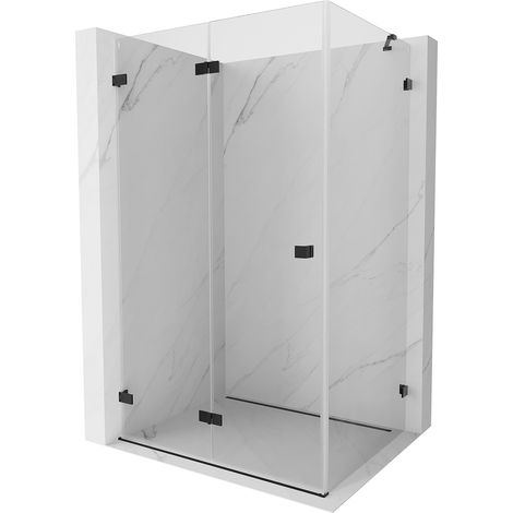 Mexen Lunar-F klappbare Duschkabine links 90 x 80 cm, transparent, schwarz - 836-090-080-70-00-L (1/5)