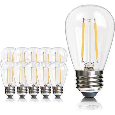 CONFEZIONE 10 PEZZI UNIVERSO S14-2C LAMPADINA LED SMD POTENZA 2W S14 AC220V 130LM IDEALE PER CATENARIE (1/4)