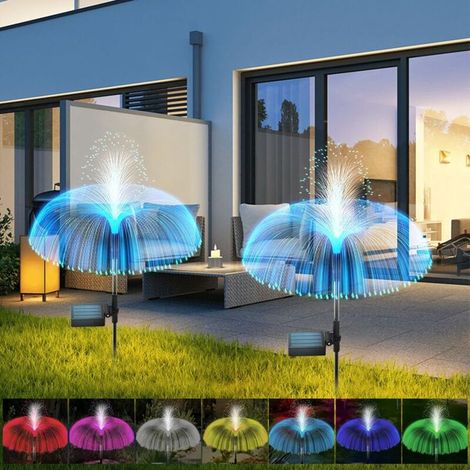 Lot de 2 lampes solaires pour jardin extérieur,Méduses,Lampes solaires de jardin,Avec LED changeant de couleur,Étanche,Fonctionne à l'énergie solaire (1/5)
