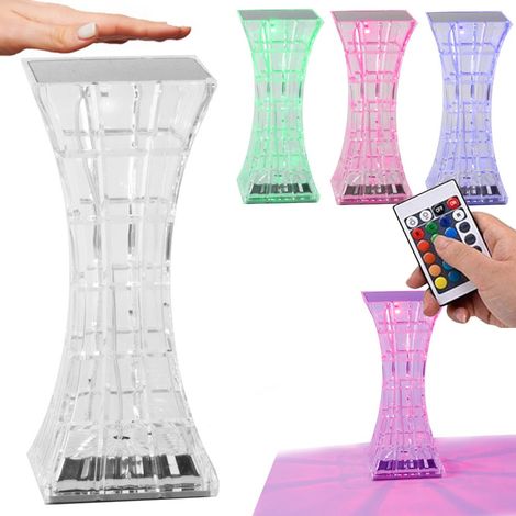 Lampe de table LED RGB avec télécommande, idéale pour une utilisation en chevet, au bureau, dans le salon ou comme élément décoratif.-AquaForge (1/5)