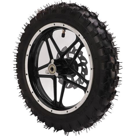 Roue avant complète 2.5-10, pneu et jante, axe diamètre 12mm, pour moto tout-terrain, VTT, scooter, quad, remplacement facile, kit 1 pièce (1/5)