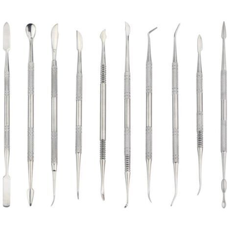 Ensemble de 10 spatules en acier inoxydable pour sculpteurs de cire et de poterie (1/3)