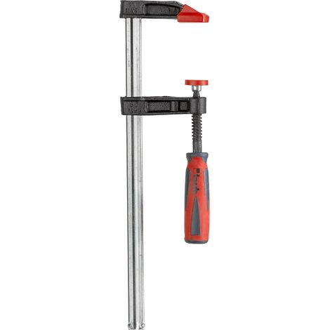Serre-joint professionnel avec poignée bicomposant, largeur de serrage 250 mm, mâchoires de serrage en acier moulé malléable, étau à vis avec rail profilé creux, profondeur de serrage 50 mm (1/5)