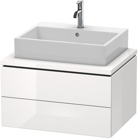 Meuble bas console L-CUBE 400x720x547mm blanc brillant