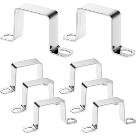 colliers tube carré, collier de serrage 40x40 mm en acier inoxydable 304, pour fenêtres et conduites (1/5)