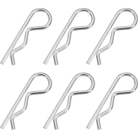 Kit De 6 Goupilles R En Acier Au Carbone Lourdes, M4 x 75 mm, Pour Remorques Tondeuses À Gazon Camions, Ton Argenté (1/5)