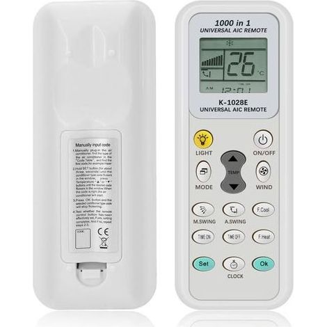 Télécommande Universelle Climatiseur, Compatible avec Gree, Beauty, Xiaomi, Haier, Toshiba, Panasonic et d'autres Marques de Climatiseurs (1/5)
