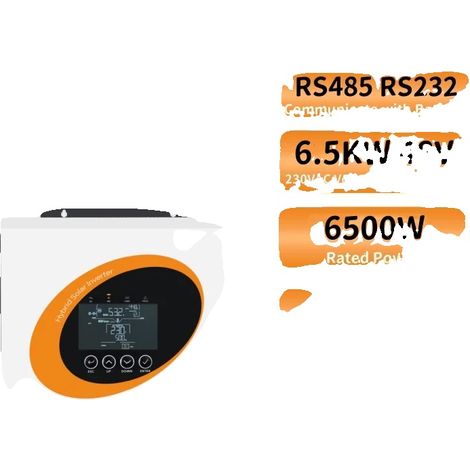Inversor solar híbrido, salida de onda sinusoidal pura, gestión inteligente de energía, 6,5 kW 48 V, 220-240 V CA, con WIFI (1/2)
