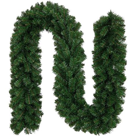 Ghirlanda di alberi di Natale artificiali, ghirlande di decorazioni natalizie, decorazioni per le feste per interni ed esterni, giardini, caminetti, scale (1/5)