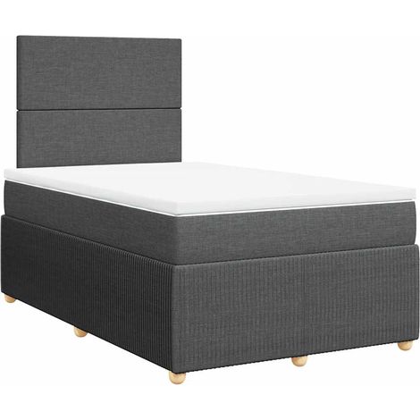 Maison Exclusive - Giroletto a Molle con Materasso Grigio Scuro 120x200 cm Tessuto