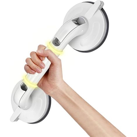 Poignée de douche à ventouse en acier inoxydable, barre d'appui de salle de bain de, barre d'appui de douche, barre d'appui de baignoire sans perçage (1/4)