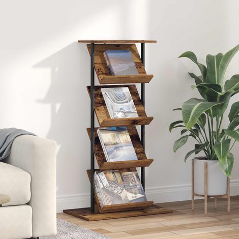 vidaXL Étagère à magazines avec étagère Bois ancien 68 x 40 x 123,5 cm
