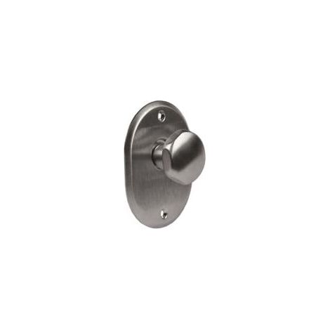 Écusson Ovale Avec Bouton En Laiton Chromé Satiné - mm.70x90h. sp. 4mm - bouton 35mm