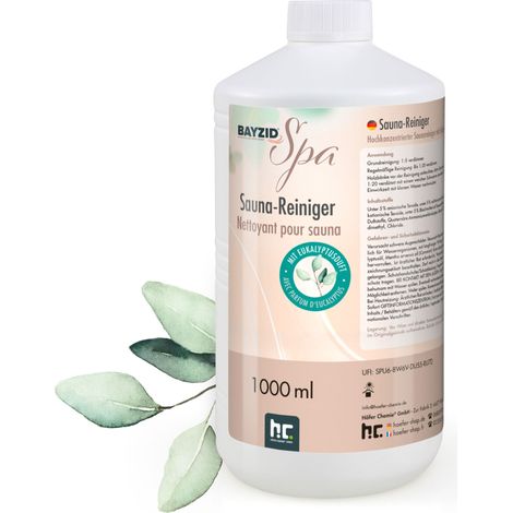 3 x 1 L Bayzid SPA Nettoyant pour Sauna concentré parfum eucalyptus, pour le nettoyage du bois du sauna