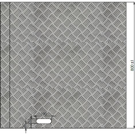Meiser – Rampe PMR amovible 740x800 mm – Aluminium léger et antidérapant – Charge maximale 300 kg – Franchissement jusqu'à 8 cm