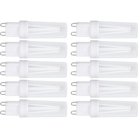 Lot de 10 ampoules LED G9 à lumière bleue, 500 lm, 3 W, 220 V, pour lustres et lampes de table (1/5)