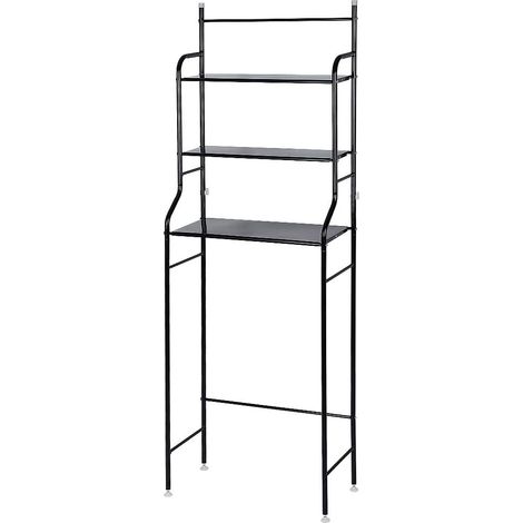 3 Tier Industrial Design Toilet Shelf, Bathroom Shelf, Space-Saving, Easy to Assemble, Industrial Style - 161 x 46 x 24 cm - Black (1/5)