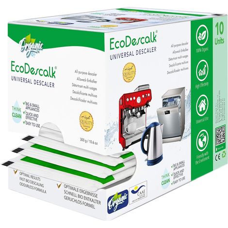 Détartrant Écologique en Poudre 10 Sachets Anti-calcaire Universel pour Entretien Cafetière, Bouilloire, Lave-vaisselle et Lave-linge - Formule Concentrée 100% Naturel (1/5)