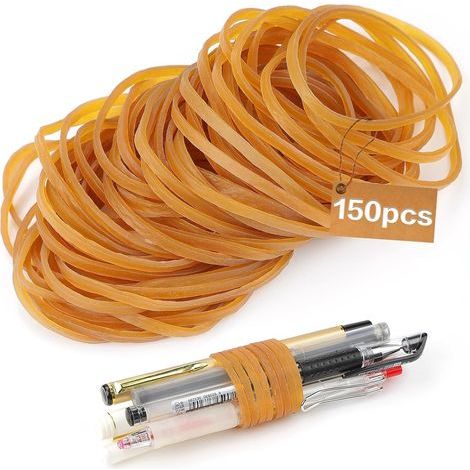 Elastique 150 Pièces Elastique Caoutchouc 60mm x 3mm Elastique de Bureau Elastiques Réutilisables Élastique Jaune Foncé Élastique Caoutchouc pour Famille Bureau (1/5)