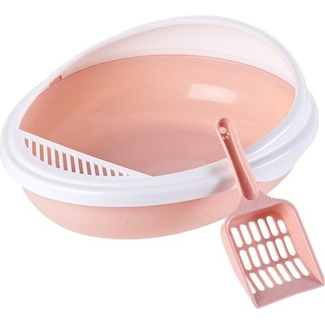 Bac à litière semi-fermé avec bouclier et pelle, anti-éclaboussures, design amovible facile à utiliser (1/5)