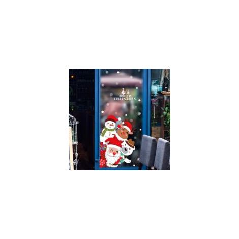 Autocollants pour fenêtres, décorations de Noël pour fenêtres, autocollants pour décorations de Noël-Crezuo
