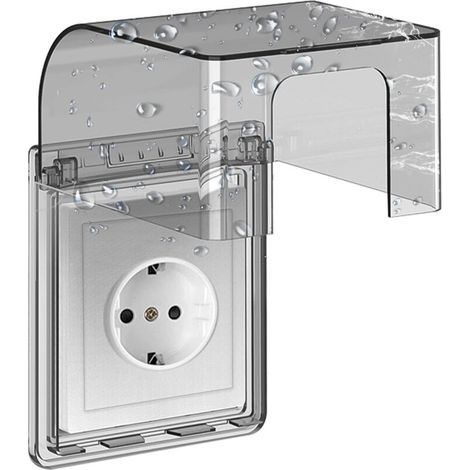 Wasserdichte Wandsteckdosenabdeckung Typ 86, wasserdichte Steckdose, selbstklebende Schalterabdeckung, 10,8 x 7,5 x 12,3 cm, für Bad- und Küchensteckdosen