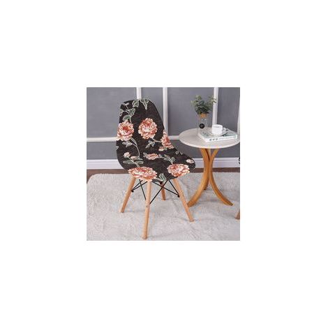 TAISHENGDA-Lot de 2 housses de chaise extensibles motif coquillage, housse de chaise moderne imprimée antidérapante et anti-poussière (1/5)