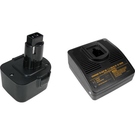 Angebot im Set: Akku Schnellladegerät + Hochleistungs Akku 12V 3300mAh für Dewalt, Black & Decker, ELU und Würth ersetzt 25453 DC9071 DE9037 DE9071 DE9072 DE9074 DE9075 DE9274 DW9071 DW9072 DW9074