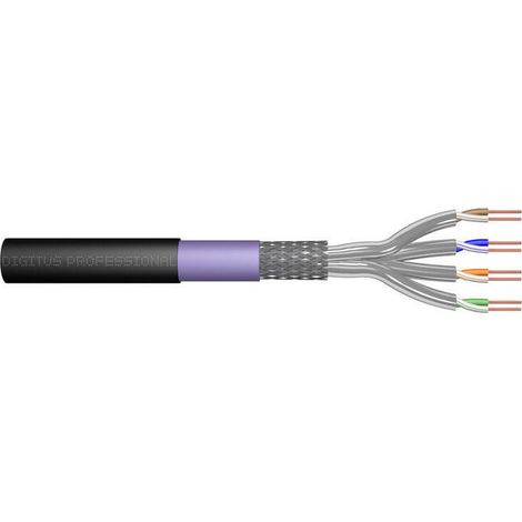 Digitus Cable de datos CAT 7 S/FTP - cable de instalación subterránea, 100 m, simplex, PE