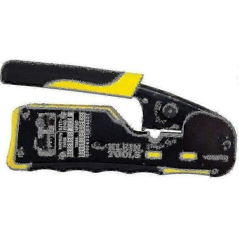 Outil de sertissage compact à cliquet pour connecteurs RJ45 traversants Tools A-vdv226-110, jaune/noir (1/4)