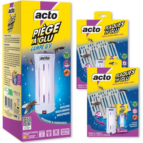 Pack ACTO Piège à Glu Lampe UV + 6 Plaques - 12 mois de protection (1/5)