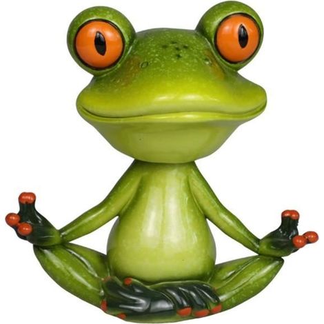 Emplacement En Méditation Grenouille Figurine Miniature Résine Jardin Pelouse Ornements
