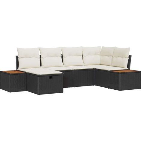Maison Exclusive - Set Divano da Giardino Nero polyrattan (1/5)