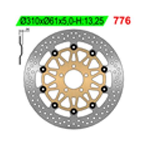 DISCO DE FRENO DELANTERO NG KAWASAKI ZRX 1100/1200, ZX 9R 00-01 (310x61x5)