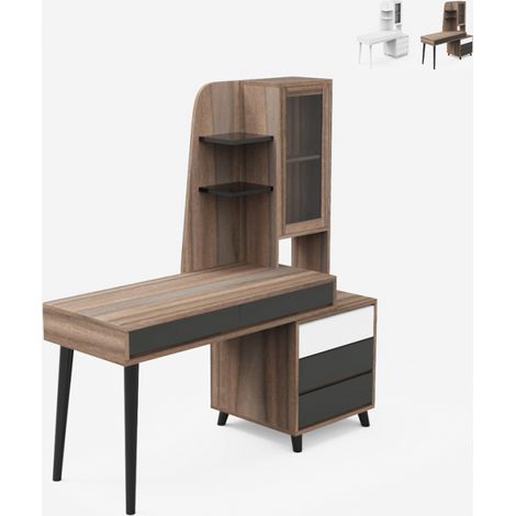 Schreibtisch 120x55 cm modernes Design  Vitrine Home Office Noly - Natur