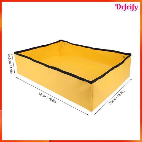 Akozon Bac à litière de voyage pliable Bac à litière de voyage pour chat, Portable, étanche, animalerie promenade Jaune Grand (1/5)