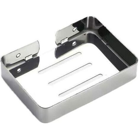 Pair Porte-savon mural carré en acier inoxydable perçage avec égouttoir pour salle de bain et cuisine (1/5)