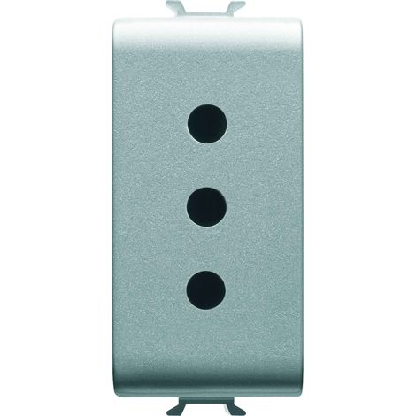 Presa Standard Italiano 250V AC 2P+T 10A 1M Titanio Chorusmart GW14201 (1/4)