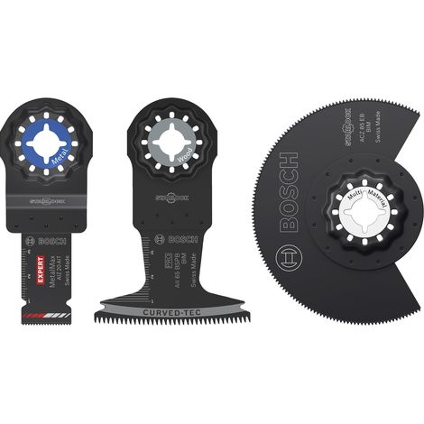 Bosch Set 3 pezzi in legno duro e metallo, 3 pezzi (per tubi in acciaio inossidabile, metalli non ferrosi, 132 x 103 mm, accessori professionali multistrumento) (1/4)